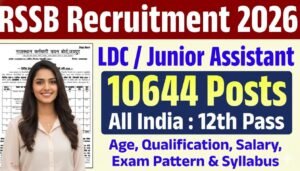राजस्थान RSSB LDC / Jr Assistant भर्ती 2026