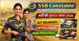 SSB Constable Tradesman & Driver Recruitment 2026