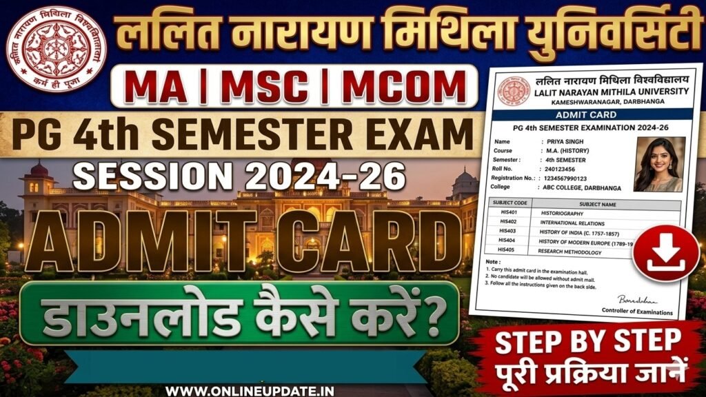 LNMU PG 4th Semester Admit Card 2026