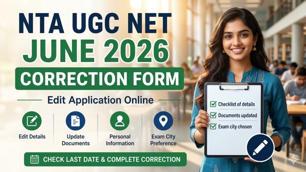 NTA UGC NET June 2026 Correction Form Started