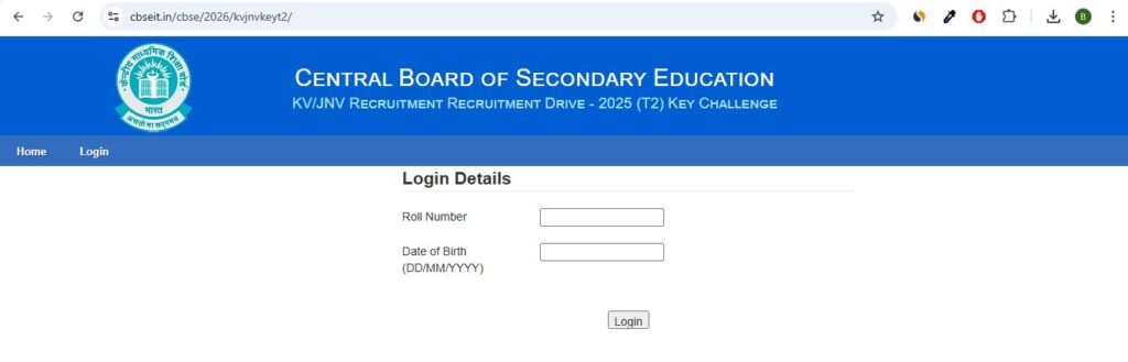 KVS NVS Tier-II Answer Key 2026 Out