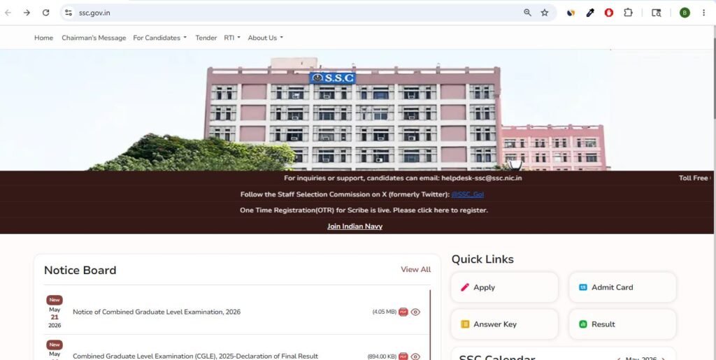 SSC CGL Recruitment 2026