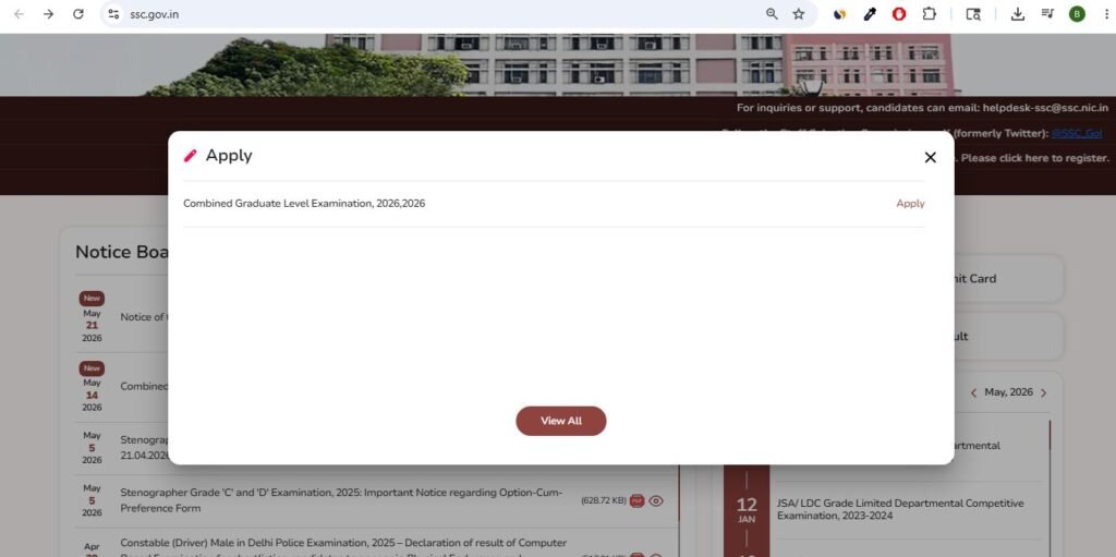 SSC CGL Recruitment 2026