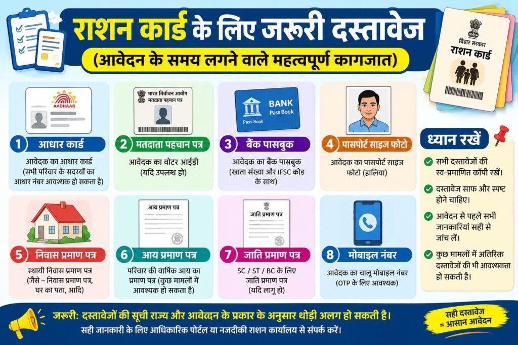 Bihar Ration Card Document 2026